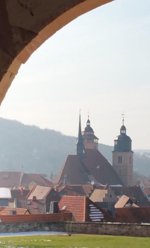 Blick auf Kirchtuerme von St. Georg in Schmalkalden