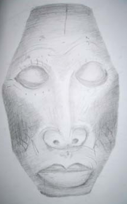 Bild eines Gesichts, Bleistiftzeichnung