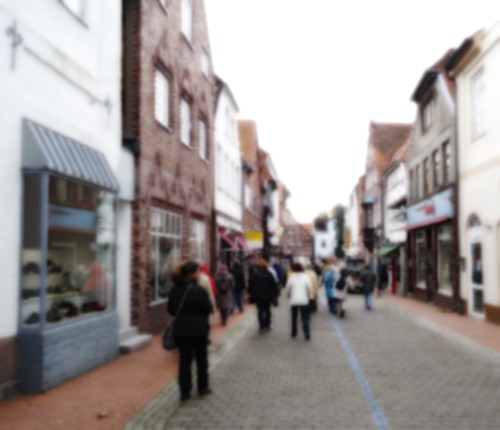 Blaue Linie in der Rendsburger Altstadt